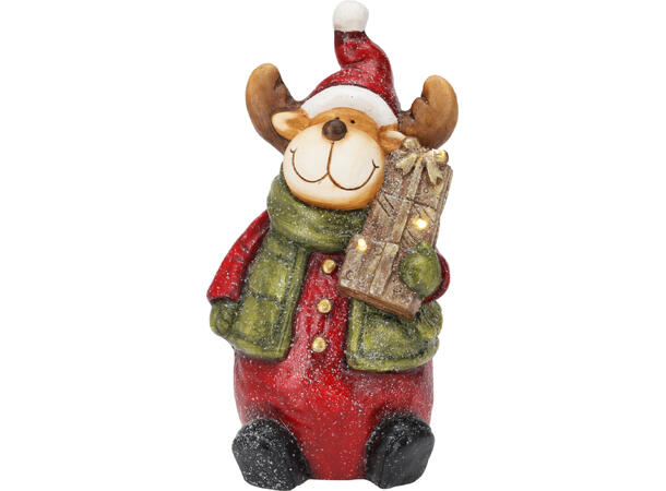 Figur nisse snømann reinsdyr LED 3ass h:36cm  MGO materiale Batteri:2xAA 