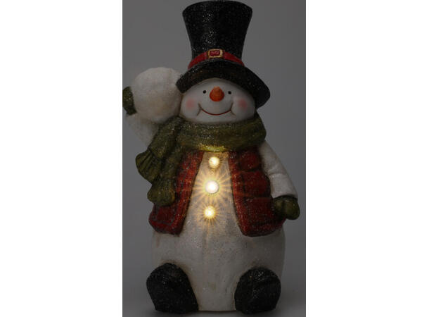 Figur nisse snømann reinsdyr LED 3ass h:36cm  MGO materiale Batteri:2xAA 