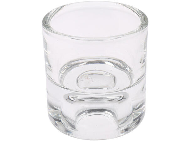 Lysestake glass 5,5x6cm klar,grålig 3ass 