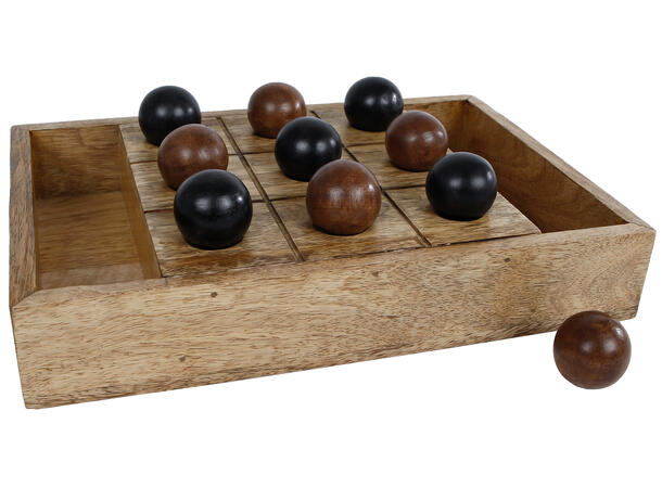 Spill 3 på rad Kuler natur/sort 30x20cm 