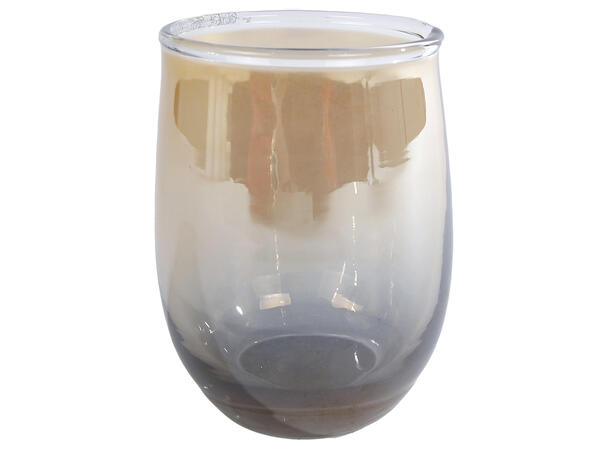Telysestake amber/metallisk glass 8,5cm 6,5x6,5x8,5cm 
