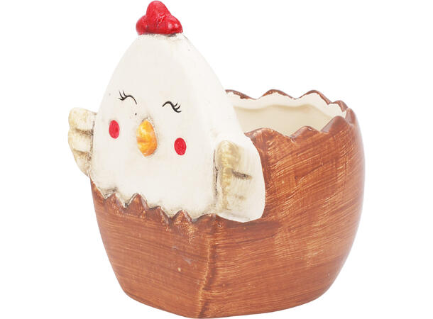 Blomsterpotte kylling terracotta 2ass 12stk i display Vekt:180gr 8,5x7,5x10cm 