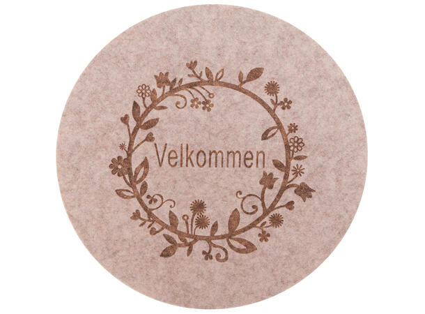 Dekkebrikke filt Velkommen d:38cm 