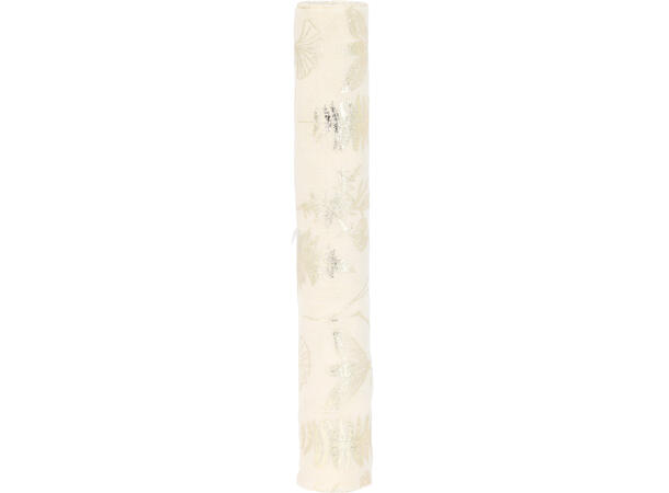 Dekorrull blomstret gull 28x250cm 4ass Display: 8 krem,8 beige,8 rosa,6 grønn 