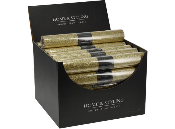 Dekorrull løper champagne 28x250cm Display 30stk 