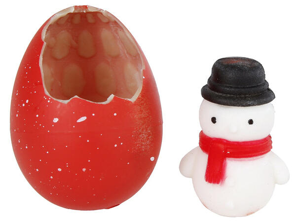 Egg med voksende julenisse/snømann 2ass 2cm Display med 12stk 