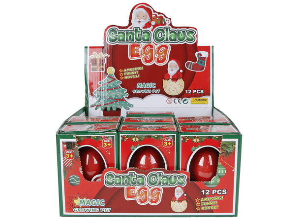 Egg med voksende julenisse/snømann 2ass 2cm Display med 12stk 