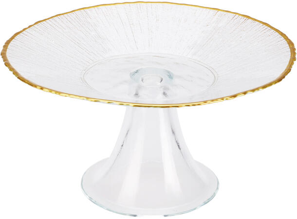 Fat høyt stripet glass gullkant 21x9,5cx Vekt:450gram 