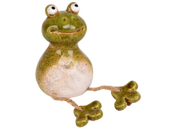 Frosk til kant grønn keramikk 6x6x10cm Forpakning: 12stk 