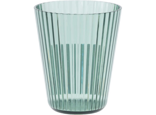 Glass stripet PS h:10cm 300ml 5ass Forpk 24stk Rosa beige grønn blå mørkblå 