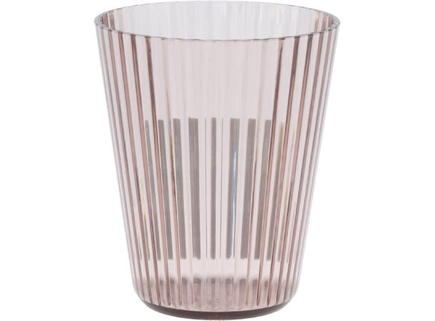 Glass stripet PS h:10cm 300ml 5ass Forpk 24stk Rosa beige grønn blå mørkblå 