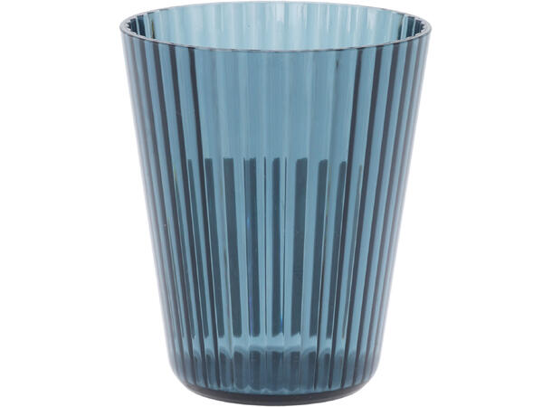 Glass stripet PS h:10cm 300ml 5ass Forpk 24stk Rosa beige grønn blå mørkblå 