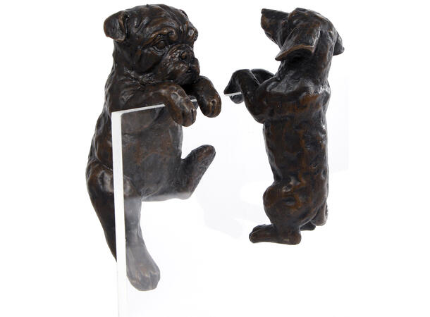 Hund kant henge sort 5,5x5x9cm 2ass Forpk 12stk Bulldog & Dachs Polyresin 