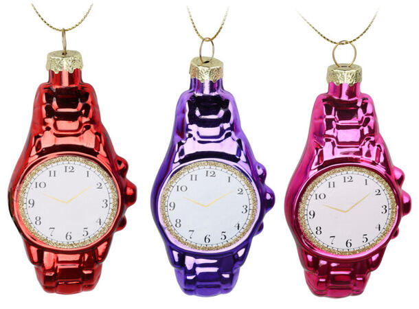 Juletrepynt glass klokke 10cm 3ass Forpk 12stk 