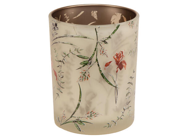 Lysglass blomstret lys grønn 10x12,5cm 
