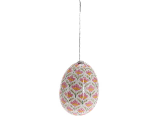 Påskeegg blomstret 7x10cm 4ass 48 stk pr display 