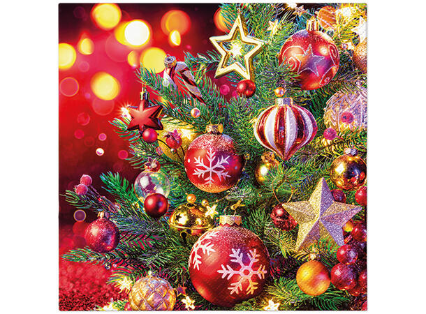 Serviett Julekuler og stjerner Lunsjserviett 20 stk 3-lags 33x33cm 