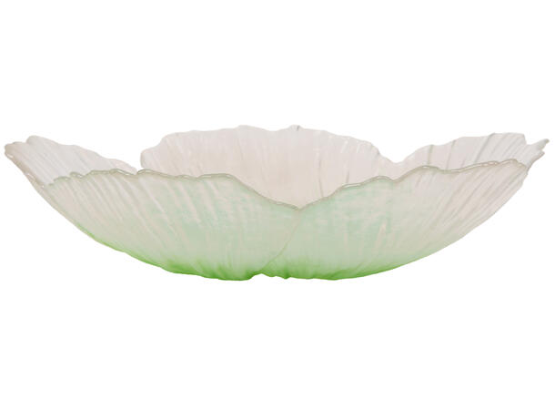 Skål blomst glass klar/grønn 26x6cm 