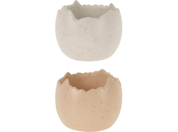 Skål halvt egg krem/hvit porselen 9x8cm Vekt: 215gram 2ass 