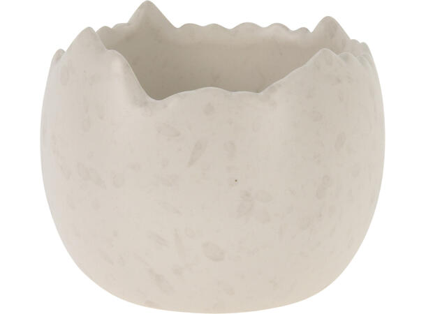 Skål halvt egg krem/hvit porselen 9x8cm Vekt: 215gram 2ass 