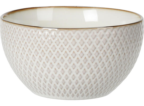 Skål keramikk beige m/gull 14x7,6cm 4ass Forpakning: 8stk 680ml 
