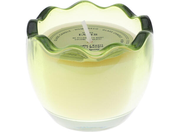 Stearinlys eggeglass 6,5x5cm 3ass farger 12 stk i display Farget voks Vekt:50gram 