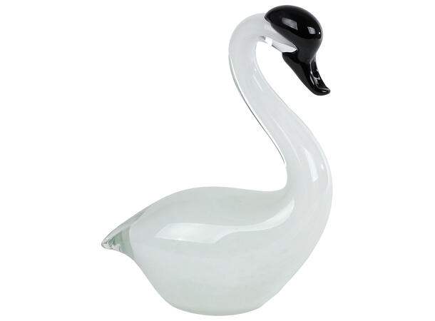 Svane glass hvit m/sort 14x7x20cm 