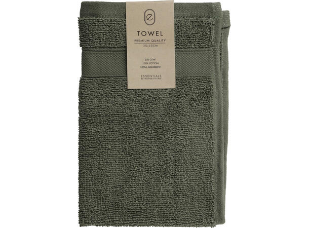 Håndkle mørk grønn 30x50cm Forpk 12stk 100 % Bomull 550g/m 