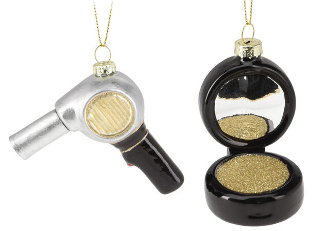 Juletrepynt Hårføner speil 5x7cm 2ass Display 24stk 