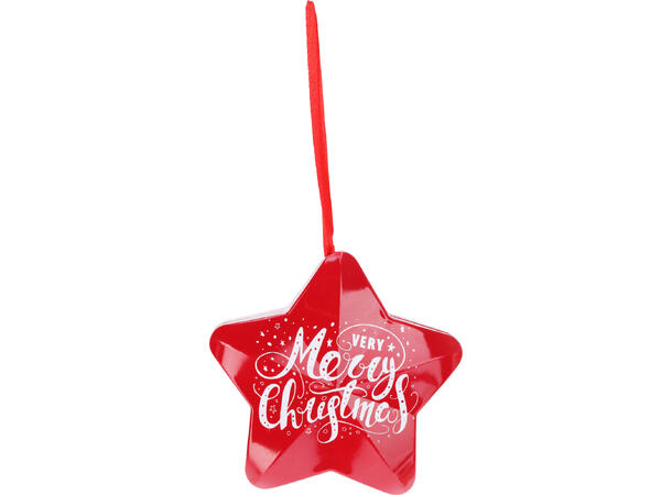 Metallboks julekule,stjerne,figur 7ass Display 36stk 