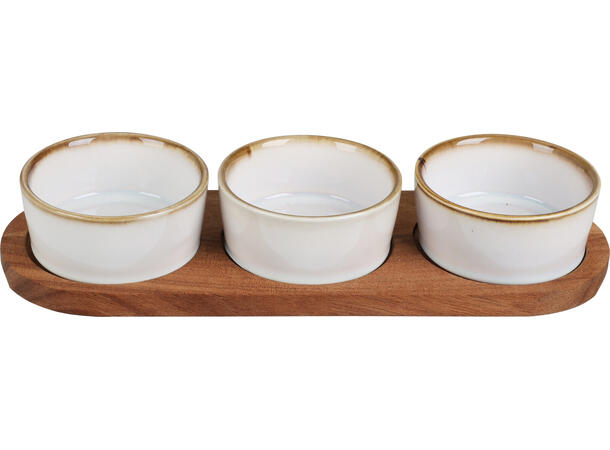 Serveringsett hvit 3 skål:10cm 32cm 4stk Keramikk 