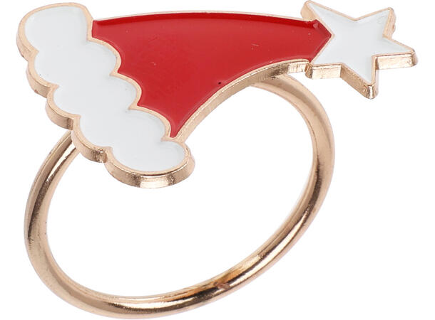 Serviettring nisselue met rød 4stk 2ass Display 12pk 5cm 