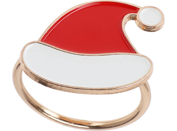 Serviettring nisselue met rød 4stk 2ass Display 12pk 5cm 