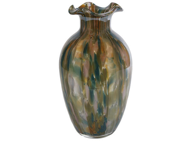Vase brunt/grønt glass 16,5x16,5x29cm 