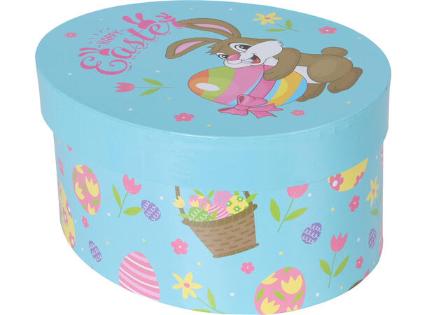 Boks eggform papir 13x16x8cm 3ass 9 stk i display 
