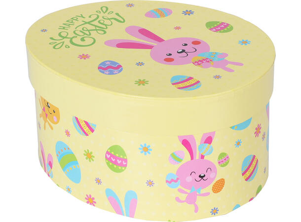Boks eggform papir 13x16x8cm 3ass 9 stk i display 