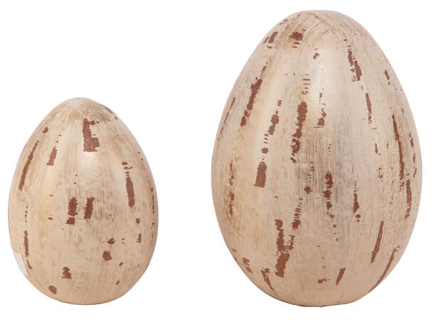 Egg stående beige/brunt 9x13cm 