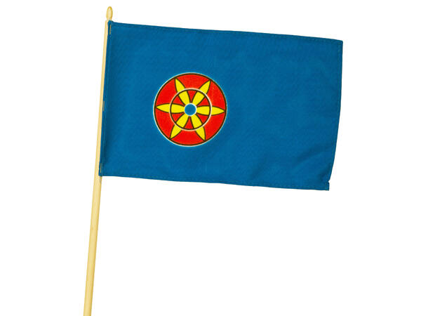 Flagg Kven 28x18cm flaggpinne:65cm Kvenfolkets flagg, Kven-flagget 