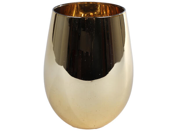 Gass gull metallisk glass h:12cm 