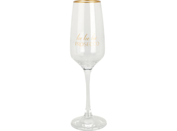 Glass champagne m/tekst h:22,5cm 3ass Rommer: 195ml 