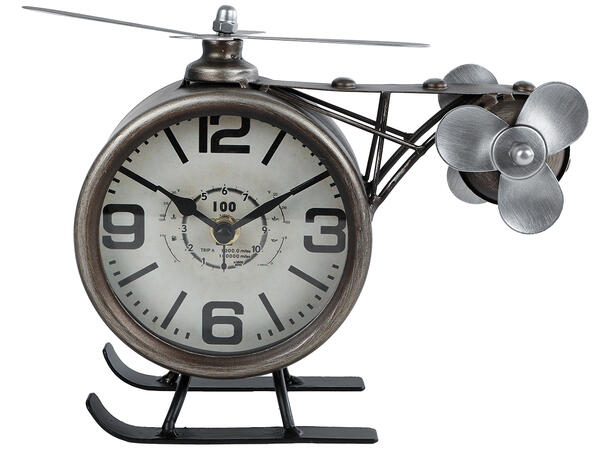 Klokke Helikopter metall 23x13,5x18,5cm 