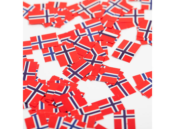 Konfetti papir 150stk Norge Norske flagg 