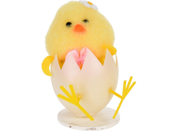 Kylling i egg gul h:9cm 4ass 12stk i display 