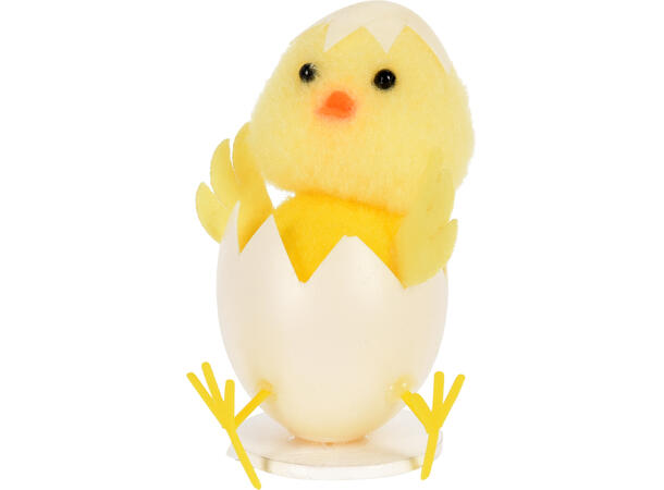 Kylling i egg gul h:9cm 4ass 12stk i display 