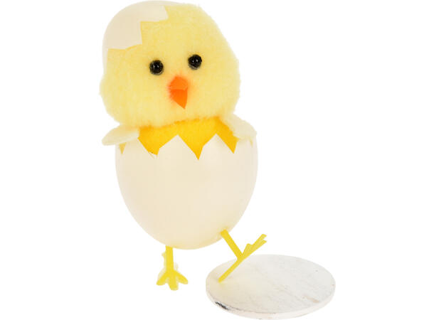 Kylling i egg gul h:9cm 4ass 12stk i display 