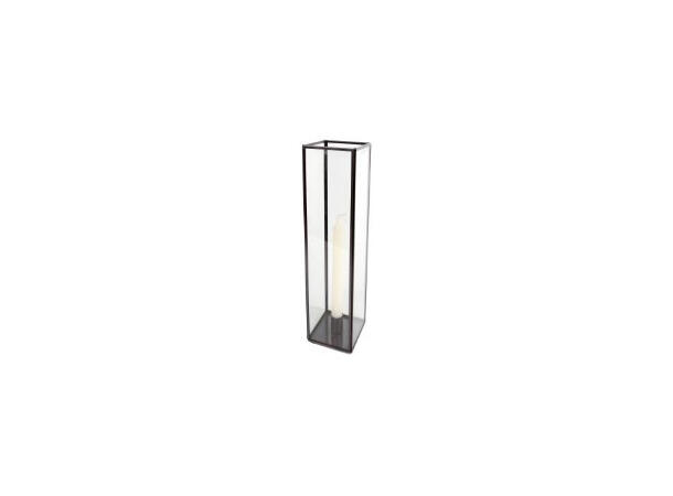 Lysestake lykt 9x9x30cm metall/glass 