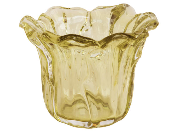 Lysestake telys blomst grønn 10x10x8cm 