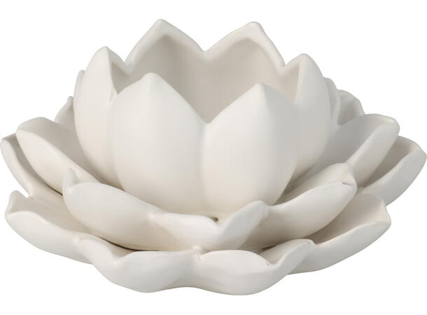 Lysestake telys lotus matt 13x6cm 4ass Forpk:12stk.Hvit,sand,grønn,rosa 500gram 