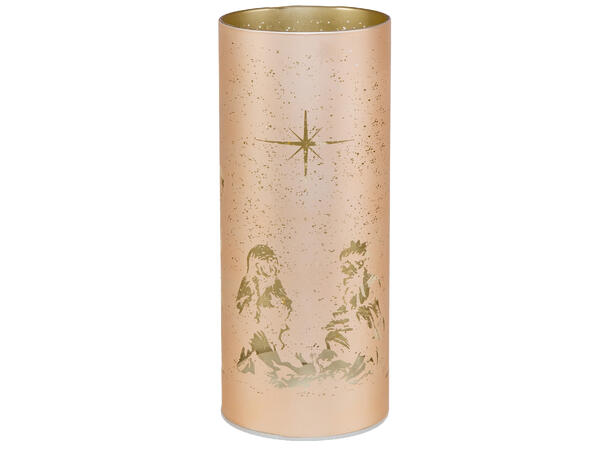 Lyslykt LED Krybbe Beige 8x20cm Batteri: AAx2 Timer 6/18t 15 ledpærer 