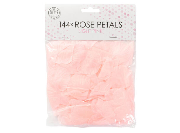 Roseblad strø 144stk lys rosa Pakke: 21x15x1cm 144stk Polyesterstoff 